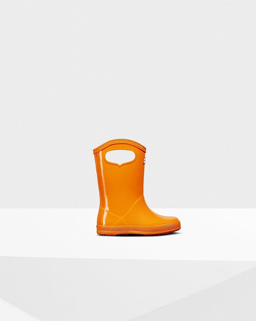 Kids Hunter Original First Classic Grab Handle Gloss | Rain Boots Orange | NZ-97541-MSHW